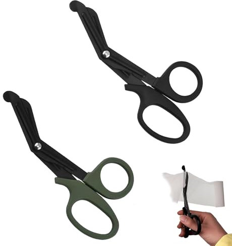 2 Stück Schwarz Und Grün Verbandschere,Rettungsschere,Medizinische Verbandschere,Pflasterschere,Rettungsdienst,Trauma-Scheren,15cm Bent Stealth,für Krankenschwestern,Medizinstudenten,Notaufnahme