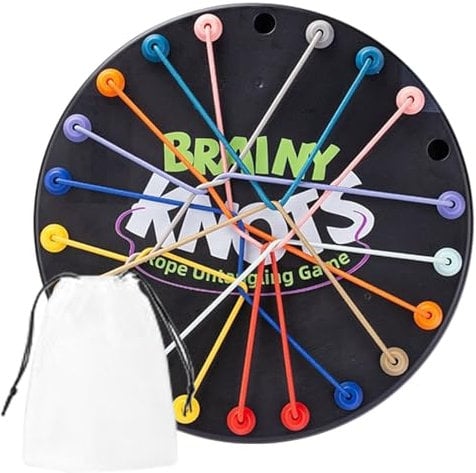 Rope Untying Game, Twisted Rope Sorting, Lightweight Portable Creative Play Cognitive Development Hand Eye, Knot Untangle Game for Boys Girls Adults, 10.24x10.24x0.59Inches