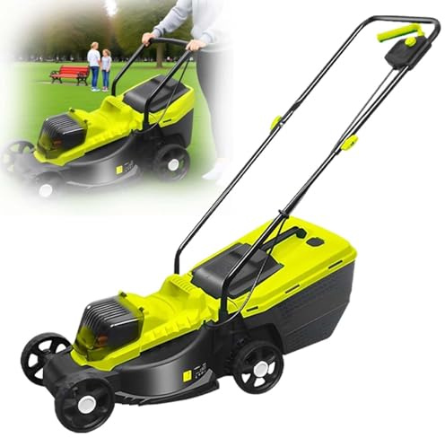 CUTANGELAR Tosaerba senza fili, Tosaerba elettrico semovente a batteria da 1600W - Larghezza di taglio 33cm,Ineguagliabile per giardini multilivello e paesaggi terrazzati(Battery*2)