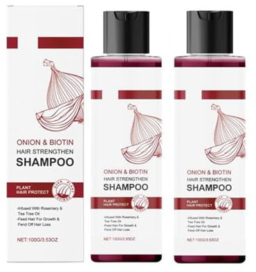 Onion Biotin Shampoo, 2X100g Zwiebel Biotin Haarwachstum Shampoos, Pflegepflege Reinigend Zwiebel Rosmarin Shampoo Für Haarwachstum, Feuchtigkeitsspendend Gegen Haarausfall Zwiebeln Rosmarin Shampoos