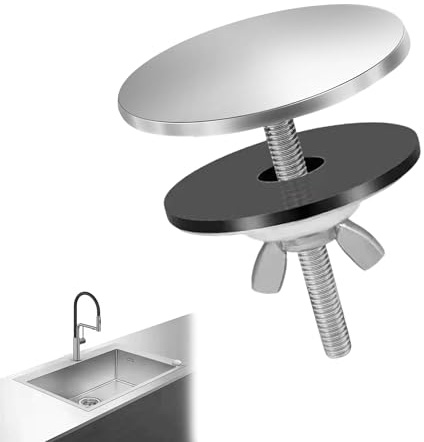 1Pc Sink Hole Cover Stainless Steel Sink Tap Hole Stopper | Tap Hole Blanking Plug Sink Overflow Cover For Kitchen Bathroom Faucet Metal Plug (Silver)
