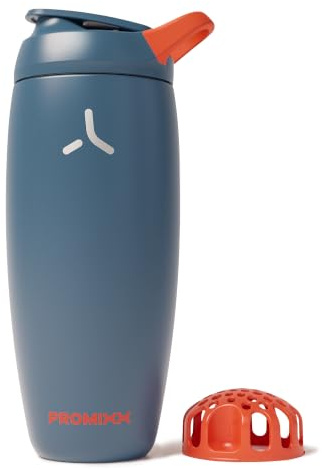 Promixx Pursuit Shaker Isolato – 700ml Acciaio Inossidabile Doppia Parete Miscelatore Proteine con Snap-Fit per Frullati Ghiacciati – Ermetico per Fitness – Blu Mezzanotte