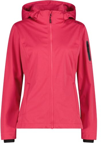 CMP Softshelljacke Melange mit Kapuze | Schutz vor Nässe, Schutz vor Wind, leichtes Tragegefühl, klein verstaubar