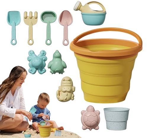 Woalopted Sandspielzeug – Reise Grabspielset, Sandkastenspielzeug, Outdoor Buddelspiel Mit Faltbarem Fruchteimer Kinder Ab 3 Jahren Garten Pool Camping Urlaub