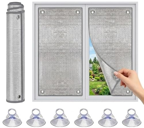 Blackout Blinds Stick On Window Film, Heat Control Reflective Aluminium Foil Thermal Insulation Cover for Home, Reusable Window Blackout Tint Sun Blocker UV Protection(Gray,75x200cm)