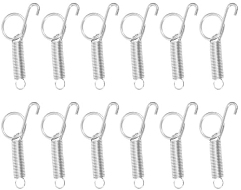 MAGICLULU Ganci a Molla in Acciaio Inox 12 Pezzi per Gabbie di Animali Domestici, Resistente Usura, Chiusura Sicura Porta Gabbia, per Garantire Sicurezza Pet