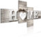 decomonkey Bilder Home 100x50 cm 4 Teilig Leinwandbilder Bild auf Leinwand Vlies Wandbild Kunstdruck Wanddeko Wand Wohnzimmer Wanddekoration Deko Haus Holz Herzen Liebe Vintage Retro