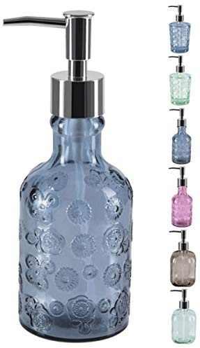 Spirella Seifenspender Carlita Glas Flüssigseifen-Spender 300ml Blau