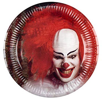 Set 6 Plates Horror clown (23 cm)