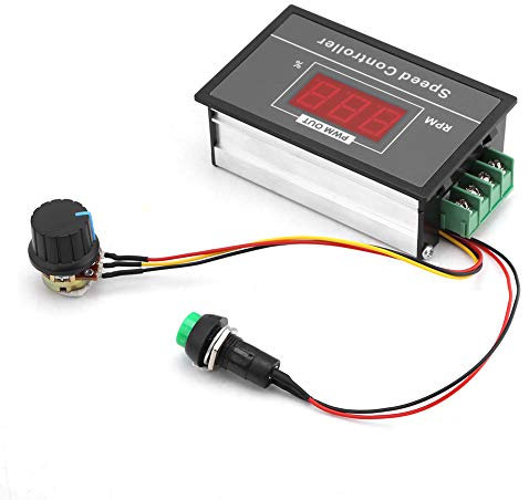 Regolatore di Velocità del Motore PWM DC Motor Speed Controller con Interruttore Start/Stop Momentaneo e Display Digitale 6-60V 12V 24V 36V 48V 30A
