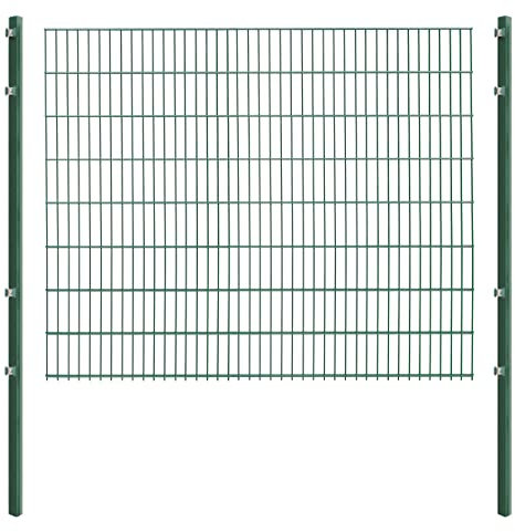 Doppelstabmattenzaun - Komplettset inkl. Pfosten und Montagematerial - Verschiedene Längen und Höhen – Grün oder Anthrazit (L 6 m | H 163 cm | Grün)