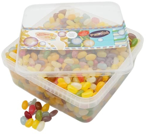 Deine Naschbox | Saure Jelly Beans | 1kg Naschbox | XL Großpackung für Party, Candybar & als Geschenk - Dragees - Gelee Bohnen - Frucht Mix - Sauer