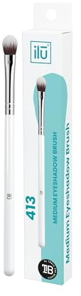 Tb Tools For Beauty - Pennello Ombretto Trucco Medium 413 Con Setole Morbide Ergonomico in Legno Bianco Desinfettabile e Professionale Per Applicazione Ombretto Makeup Vegan