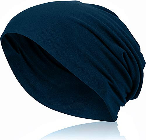 Ted Williams Unisex Beanie Marine blau aus feinem Jersey Gewebe - Atmungsaktiv, Elastisch, One Size