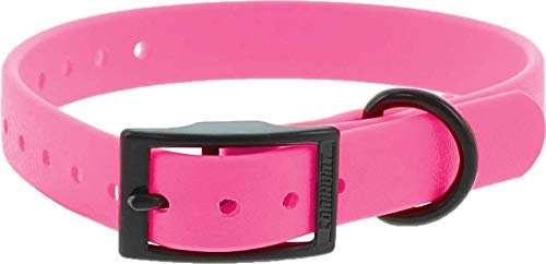 CANIHUNT Collier Chien CTECH Boucle Double - 6 Coloris - 2 largeurs, 3.8mm d'épaisseur, matière en polychlorure de Vinyle, Marque Française (1.9 x 0.4 x 45cm, Rose)
