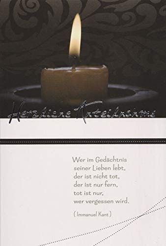 Trauerkarte Herzliche Anteilnahme Klappkarte Silberprägung Abschied Stille Trauer