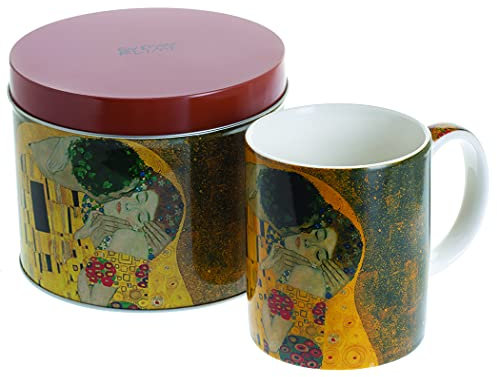 Klimt Colourful The Kiss Ceramic 30cl Art Mug with Matching Gift Tin Dartington