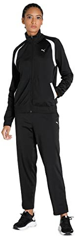 Puma Classic Tricot Suit op PUMA BLACK-HIGH RISK RED - S