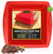 Walfos Moule à gâteau carré en silicone avec poignées antidérapantes, antiadhésif et sans BPA, parfait pour brownie, gâteau, pain, tarte et lasagne