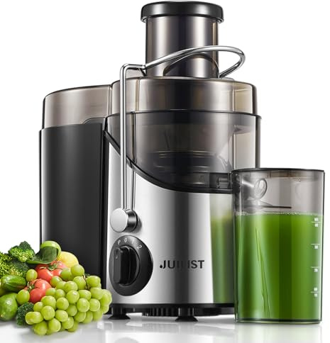 Juicer Machines, Juilist 3 Wide Mouth Juicer Extractor Max Power 800W, for Vegetable and Fruit with 3-Speed Setting, 400W Motor, Easy to Clean
