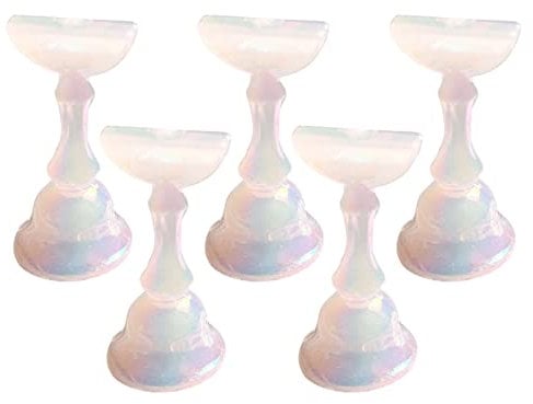 5pcs Acrylic Nail Display Stand Nail Tip Practice Holder Magnetic Nail Practice Stand Fingernail DIY Nail Art Stand for False Nail Tip Manicure Tool Home Salon Use Rainbow