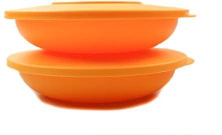 Tupperware Junge Welle Teller 700 ml orange Swingtime mit Deckel Schale (2)