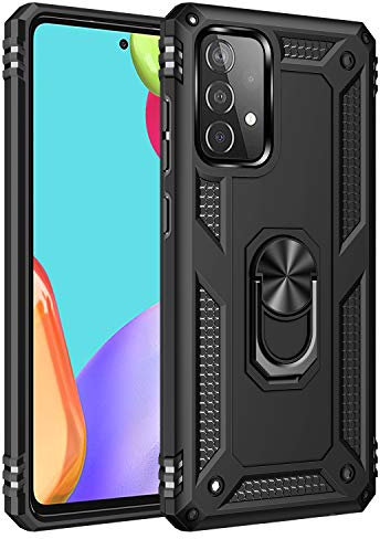 Max Power Digital Cover per Samsung Galaxy A52/A52s 5G con Girevole Anello 360 Gradi Custodia Magnetica Antiurto Rigida Resistente Protettiva Case Bumper Ring (Samsung Galaxy A52/A52s 5G, Nero)