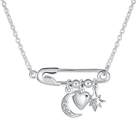 Support Symbol Für Vertriebene Menschen Solidarität Pave Cz Akzent Baumelnd Oder Seitlich Sicherheit Pin Halskette Anhänger Für Frauen Jugendlich 14K Gelb Rosengold Vergoldet .925 Sterlingsilber