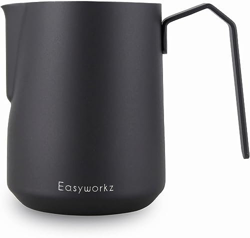 Easyworkz Espresso Steaming Pitcher Stainless Steel 600 ml Coffee Frothing Picther Milk Jug Cappuccino Latte Art Cup, Matte Black