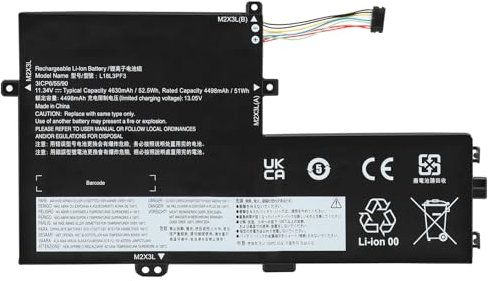 ASUNCELL 11.34V/52.5WH L18L3PF3 Laptop Akku für Lenovo IdeaPad C340-15IIL C340-15IWL S340-14API S340-14IIL S340-14IML S340-14IWL L18L3PF3 L18L3PF2 L18M3PF6 L18C3PF6 L18M3PF7 L18C3PF7