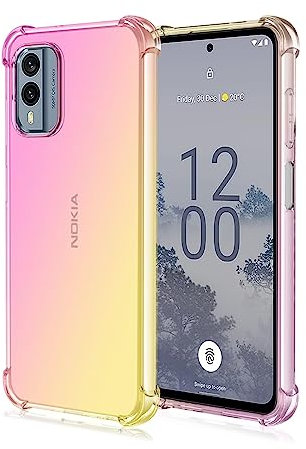 EASSGU Coque pour Nokia XR21 / Nokia XR21 Limited Edition (6.49 inches), Housse de Protection de Couleur Dégradée Transparente, Étui de Téléphone Anti-Chute et Anti-Rayures - Or Rose