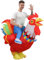 IRETG Aufblasbare Hahn Hühner Kostüm Blow Up Ride-on Huhn Kostüme für Party Halloween Weihnachten Cosplay Erwachsene Größe
