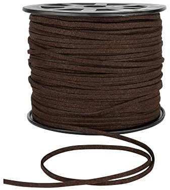 4mm Suede Cord for Jewellery Making Macrame Cord Necklace String Bracelet String Faux Leather Gift Wrapping String Necklace Making Beading Thread DIY Crafts - Discount Fabrics LTD (Chocolate,10m)