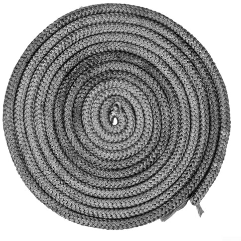 Schwarzes Ofenseil-Set, Ofen/Feuerseil, Holzofenlänge, Holzofen, Türdichtung, Ofenseil, hitzebeständig, Ofenseil/Türdichtung (12 mm x 2 m)