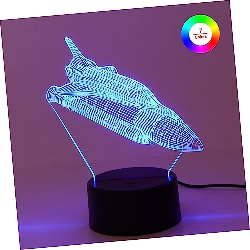 OSALADI Led-nachtlichtlampe 3d-schreibtischlampe 3d-visuelles Licht Led-nachtlichtbirnen Space-shuttle-lampe 3d-lampe Für Optische Täuschung 3d-illusionslicht Kind Vision Licht Junge Acryl