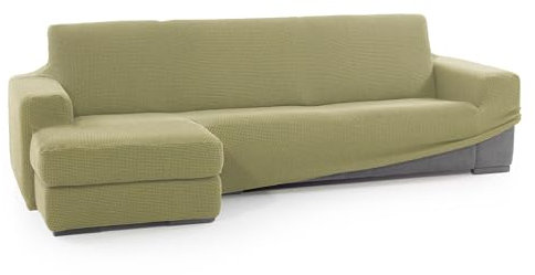 SOFASKINS® super elastischer Chaise Longue überzug, Sofabezug kurze Linke Armlehne, Sofa überzug atmungsaktiv, bequem und langlebig, Kompatible Abmessungen des Sofas (210-340 cm), Farbe Pistazie