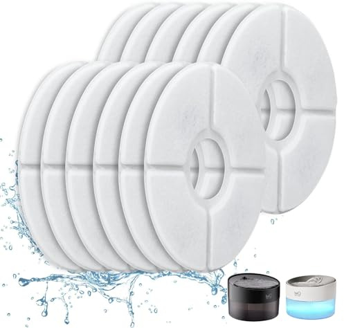 beq cat water fountain filter, 12 Packs Replacement Filters for E1 Infinity Cat Fountain, 6 Months Set of Replacement Filters for Pet Water Fountain Dog Dispenser
