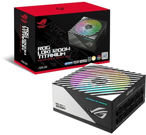 ASUS ROG LOKI SFX-L 1200 W TITANIUM Alimentatore per PC Silenzioso e Potente, PCIe Gen 5.0, 80 Plus Titanium, Tecnologia 0 dB, Ventola Illuminata ARGB, Aura Sync, Nero, ROG-LOKI-1200T-SFX-L-GAMING
