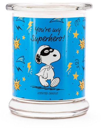 Peanuts Duftkerze im Glas | Duftkerze You are my Superhero | Geschenke für Frauen | Duftkerze Frische Wäsche | Deko für Zuhause | Kerze im Glas mit hoher Brenndauer bis zu 50h