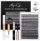Individual-Lashes 320PCS 60D+80D DIY Lash Extension Kit with Bond and Seal 10-16mm MIX Fluffy False Eyelashes with Glue and Eyelash Applicator, Look Like Eyelash Extension at Home(60D+80D-0.07D)