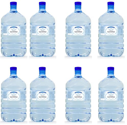 GOVITA - Set mit 8 | Natürlicher Wasserkanister 12 Liter aus PET Einweg mit Standardanschluss für Spender - Trinkflaschen Haus und Büro - Höhe 45 cm (8)