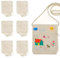 SRTSTR 6 Stück Stofftaschen zum Bemalen Blanko Brustbeutel Kinder Leinen Umhängegeldbeutel mit Reißverschluss 18×13cm Taschen zum Bemalen für Kinder Geburtstag Schule Geschenk (Beige)