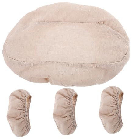 MOLUCKFU 4stücke Brotkorb-stoffeinlage Korb-stoffabdeckung Back-stoffeinlage Backwerkzeug Wiederverwendbares Brotkorb-tuch Backtuch Aufbewahrungskorb-stoffabdeckung Sauerteig-abdecktuch Küc