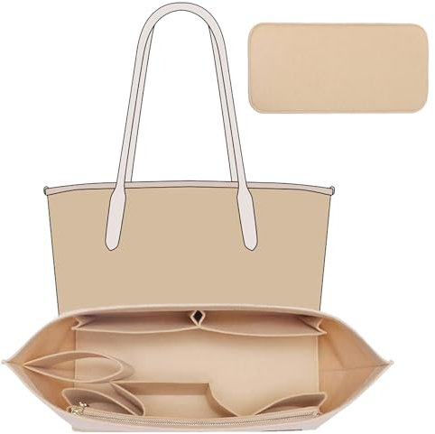 OAikor Filz-Geldbörsen-Organizer-Einsatz, kompatibel mit Coach City 30, Neverfull PM und mehr, leichter Taschenformer für Damen, luxuriöse Tragetaschen, Größe M