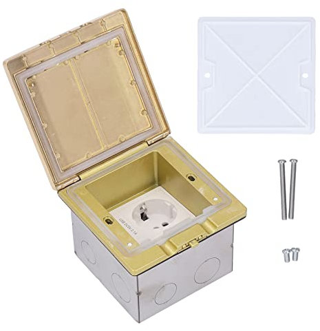 Prise de Courant au Sol, Bague d'étanchéité étanche Haute densité, Installation Intégrée, Laiton et PC Ignifuge, pour Bureau, Hôtel, école, Niveau de Protection IP55