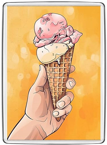 Pixly® Imán para nevera con diseño de helado, tamaño grande, tamaño jumbo, regalo
