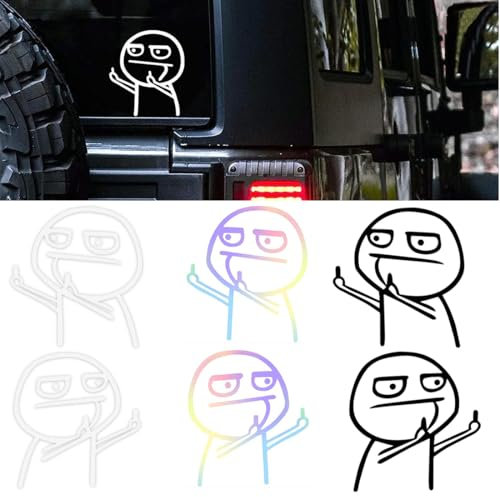 ZORVUJI 6 Stück Mittelfinger Aufkleber Auto Dekorativer Aufkleber Lustige Cartoon-Autoaufkleber für Auto, Motorrad, Laptop, Wandfenster