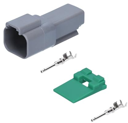 KALI-1202-P Deutsch DT Steckverbinder-Set 2-polig - IP68 Stecker-Satz | Robustes DT-Stiftgehäuse mit Stiftkontakten Größe 16 für AWG 18-14, ideal für KFZ, Boote und Landwirtschaft.