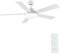 Newday 132cm Ventilatore da Soffitto Bianco, Ventilatore da Soffitto con Luce e Telecomando Réversible, 5 Pale da Soffitto con Luce Dimmerabile, per Soggiorno Camera da Letto Cucina Terrazza