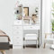 Saimeihome Schminktisch mit Beleuchtung und Hocker, Frisiertisch mit 3 Farben einstellbare Helligkeit, Kosmetiktisch mit 6 Schubladen 6 Ablagefächern für Schlafzimmer Kinderzimmer, 80x36x130cm SW39